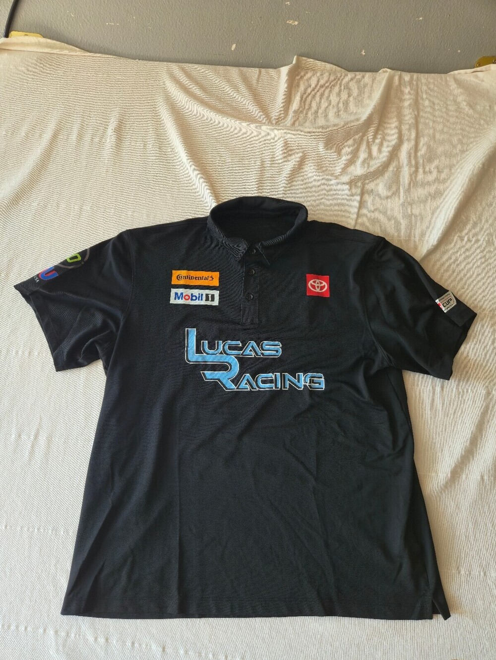 Toyota Racing Lucas Racing Black Polo Shirt Size Large